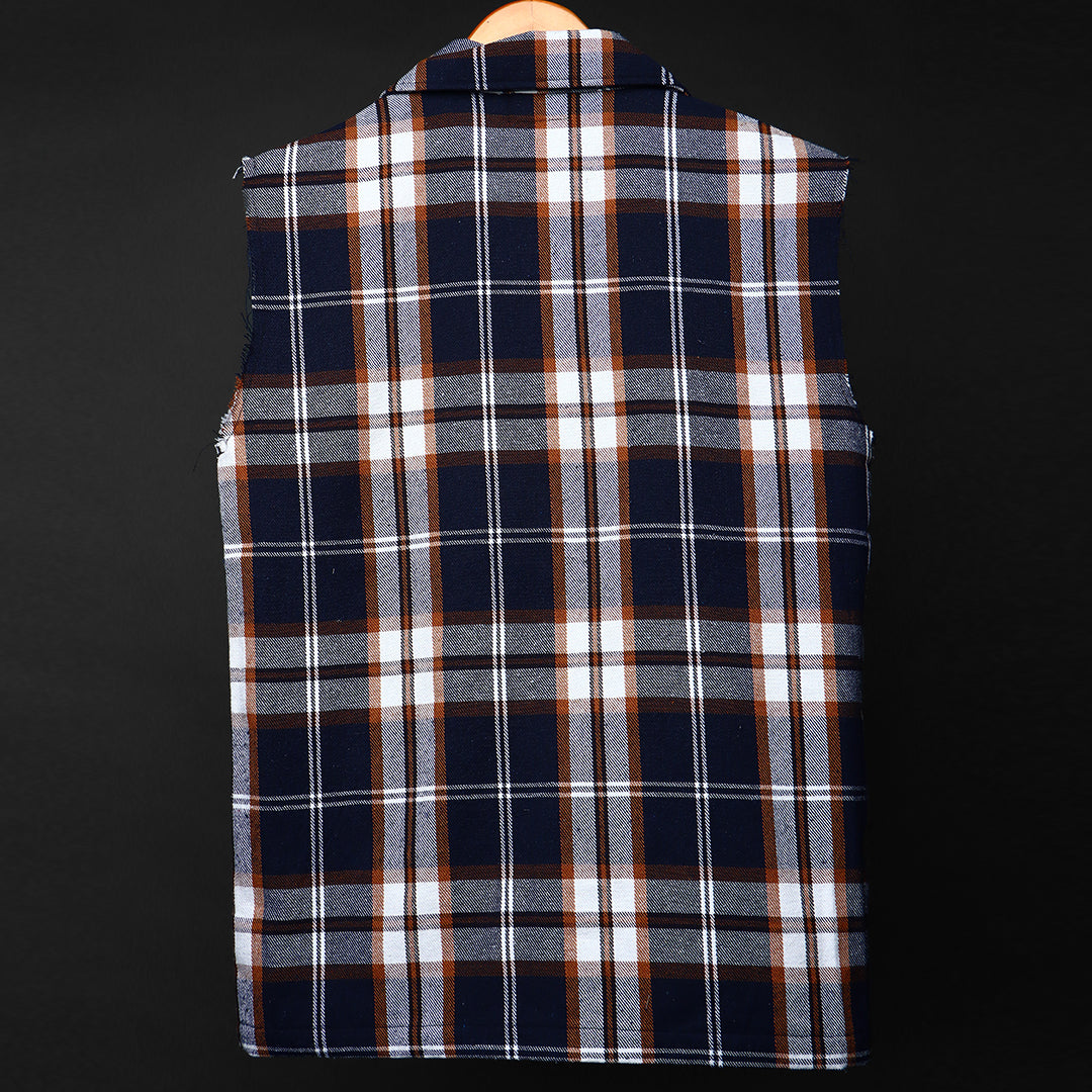 Sleevless * Flannel Shirt #155