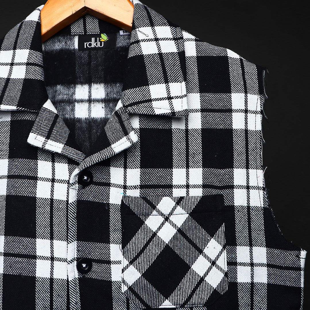 Sleevless * Flannel Shirt #156