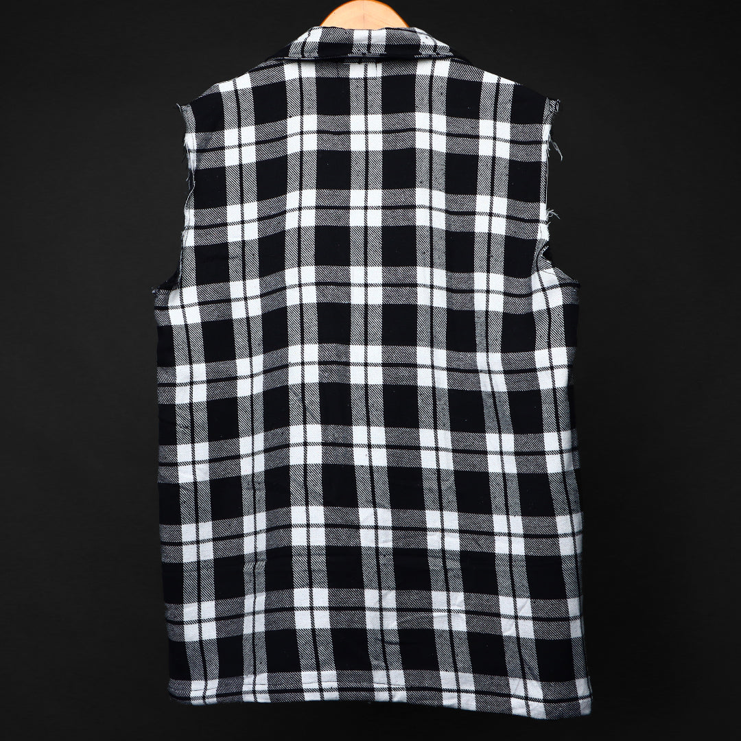 Sleevless * Flannel Shirt #156