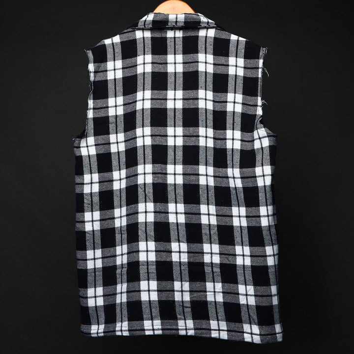 Sleevless * Flannel Shirt #156