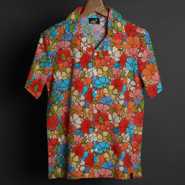 Prints - RDKLU Cuban Collar Shirt For Men#617