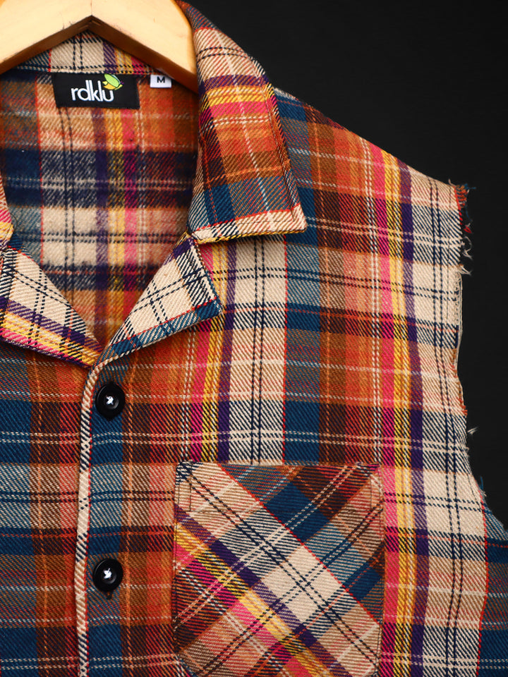 Sleevless * Flannel Shirt #151
