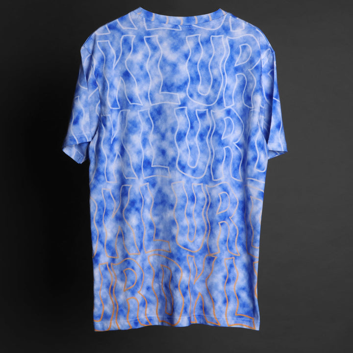 Cotton Printed Tees - Blue Waves-RDKLU-Cotton Printed Tee#12