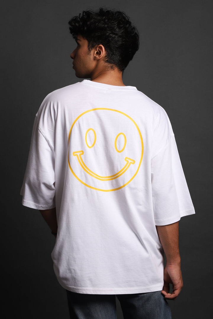 Printed Oversized Tee - SMILEY MEN'S PRINTED OVER SIZE TEE#1