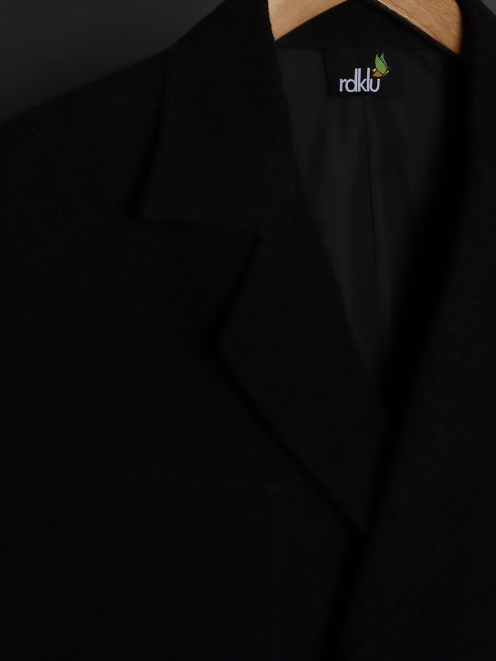 RDKLU-Woolen Black Pea Coat#4