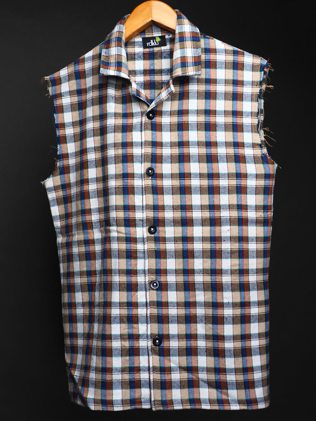 Sleevless * Flannel Shirt #149