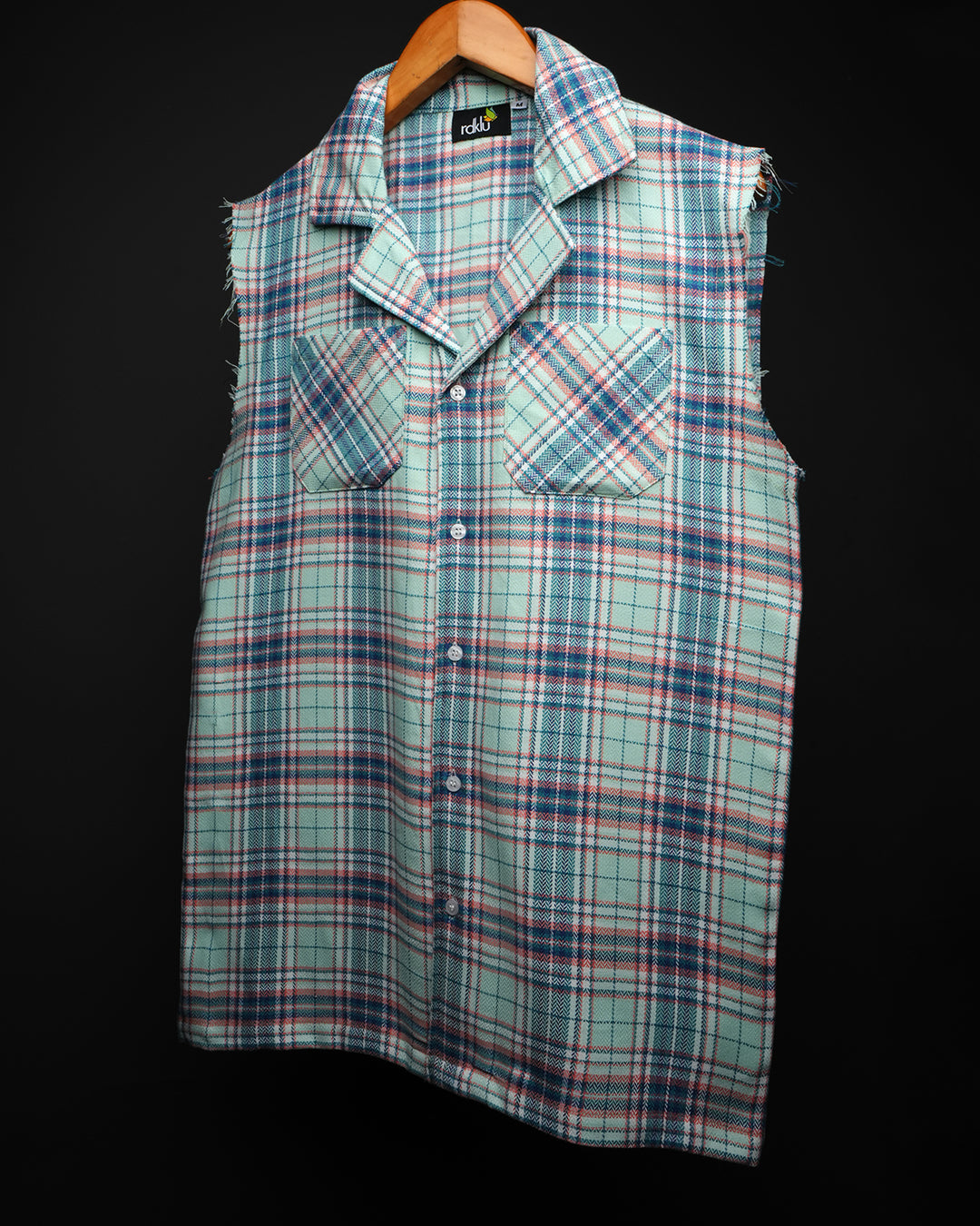 Sleeveless * Flannel Shirt #182