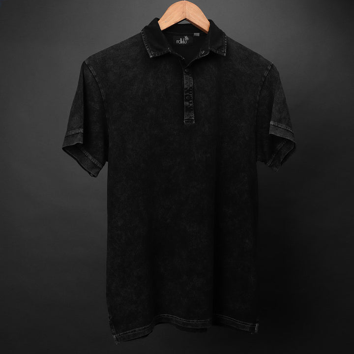 Acid Wash Polo Tee #9