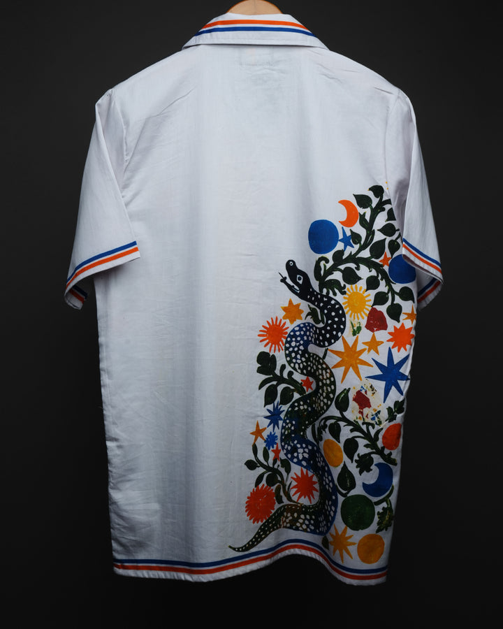Cosmic Serpent * Printed Cuban Collar Shirt #183