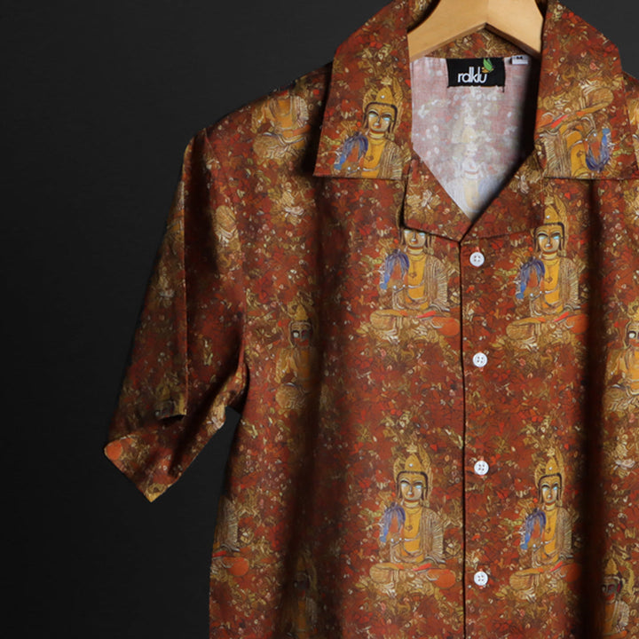 Prints - RDKLU * LOTUS Cuban Collar Shirt For Men#621