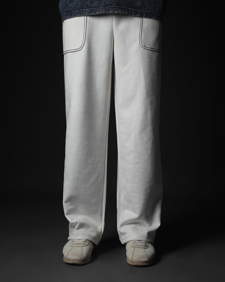 SUEDE WIDE LEG JOGGER #57