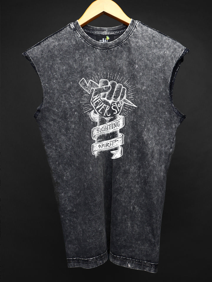 WASHED OUT PRINTED SLEEVELESS VEST #15