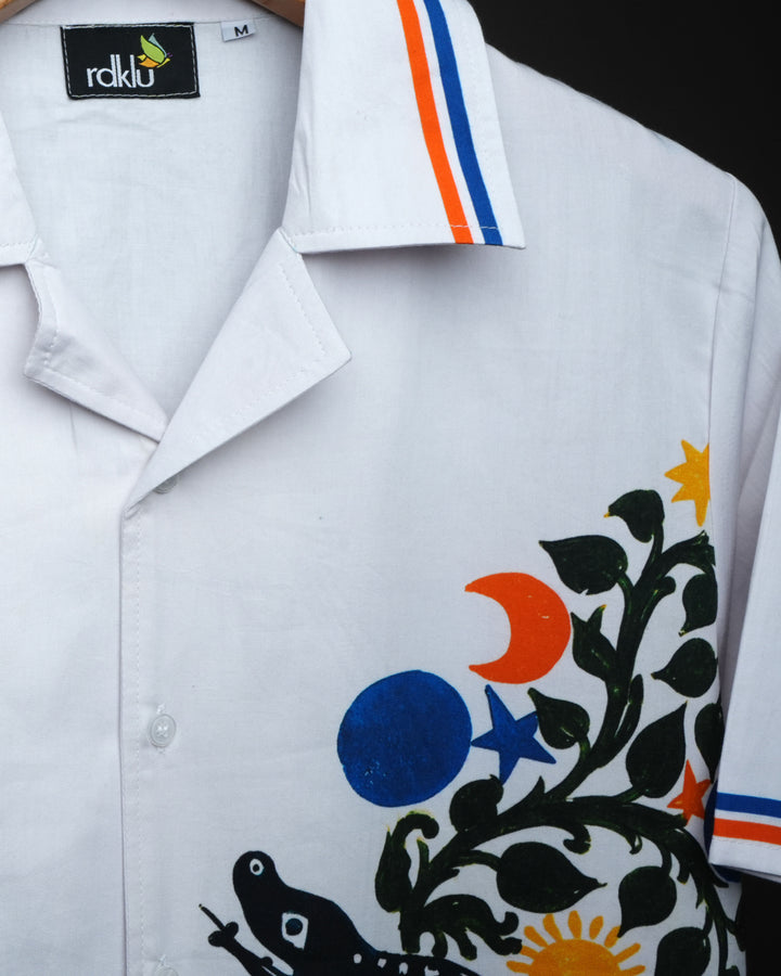 Cosmic Serpent * Printed Cuban Collar Shirt #183