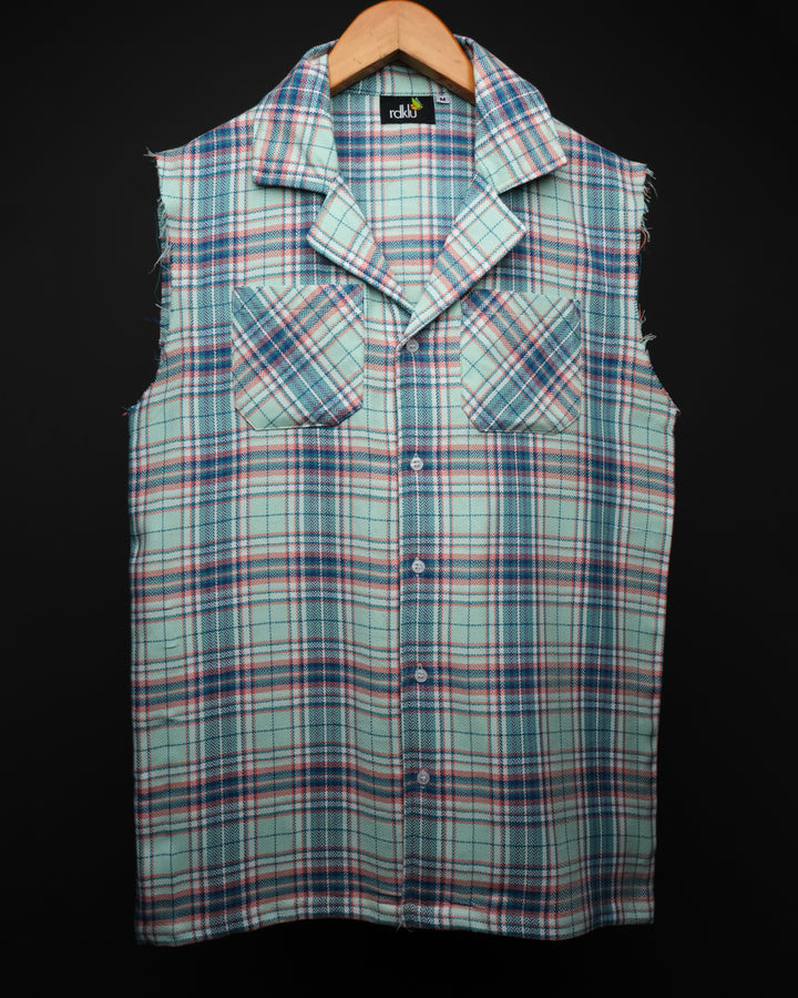 Sleeveless * Flannel Shirt #182
