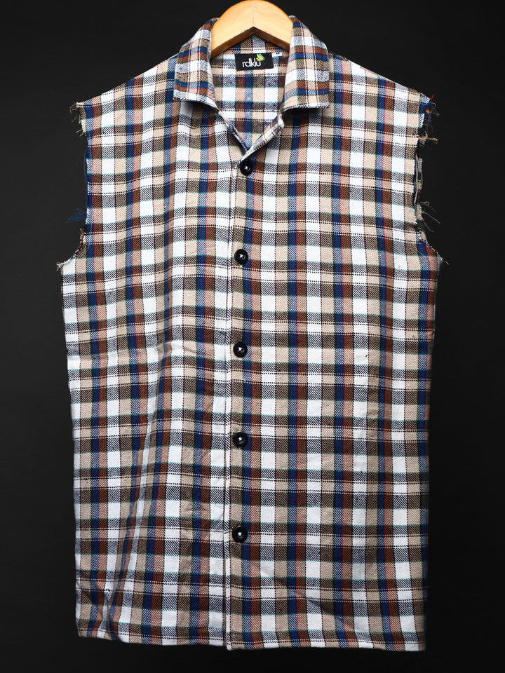 Sleevless * Flannel Shirt #149