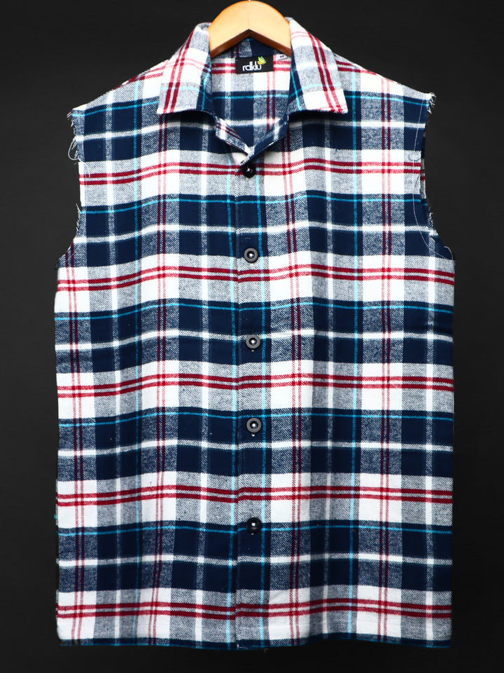Sleevless * Flannel Shirt #148