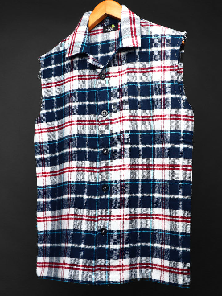 Sleevless * Flannel Shirt #148