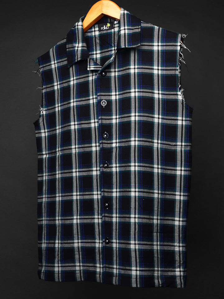 Sleevless * Flannel Shirt #147