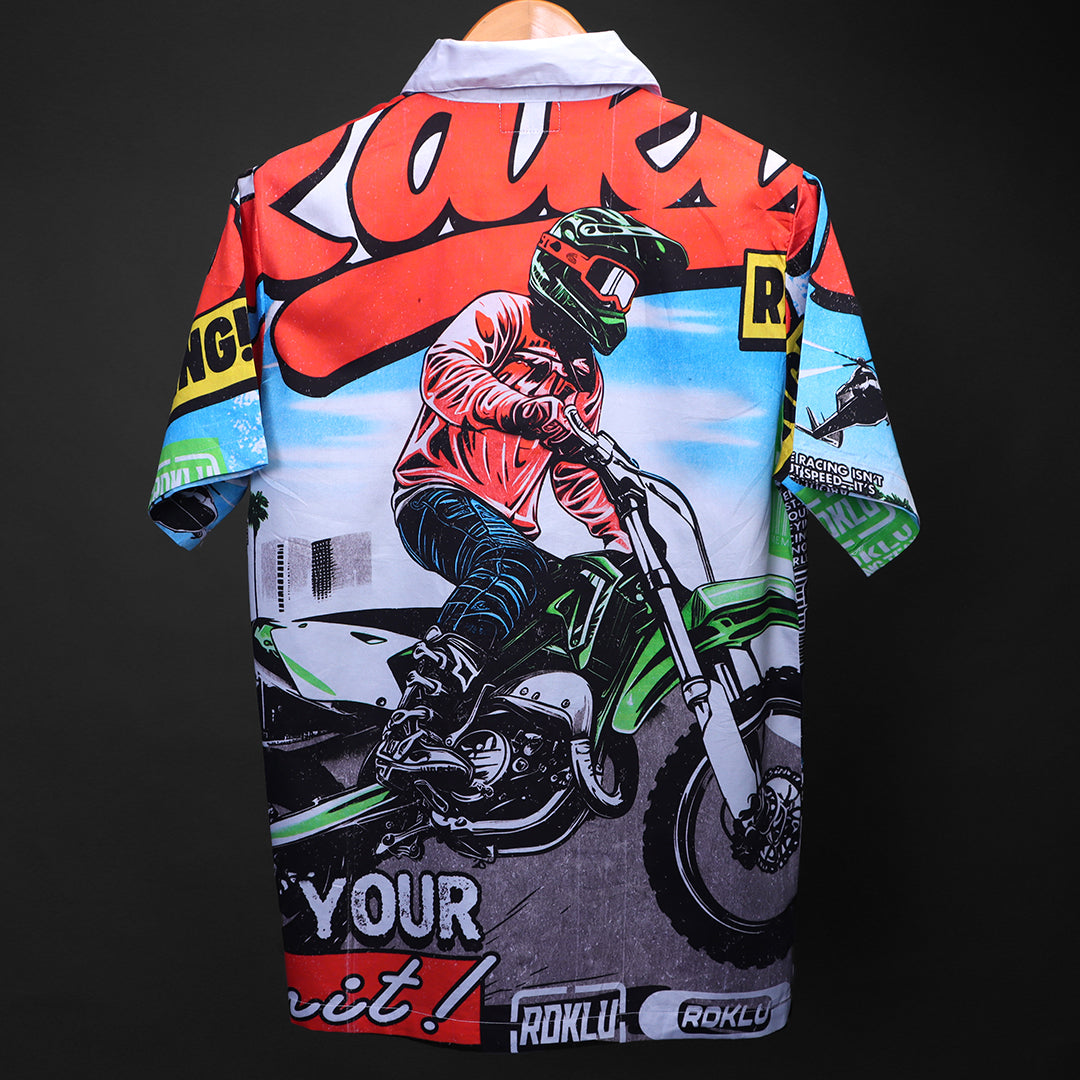 Printed Cuban Collar Shirt For Men #143