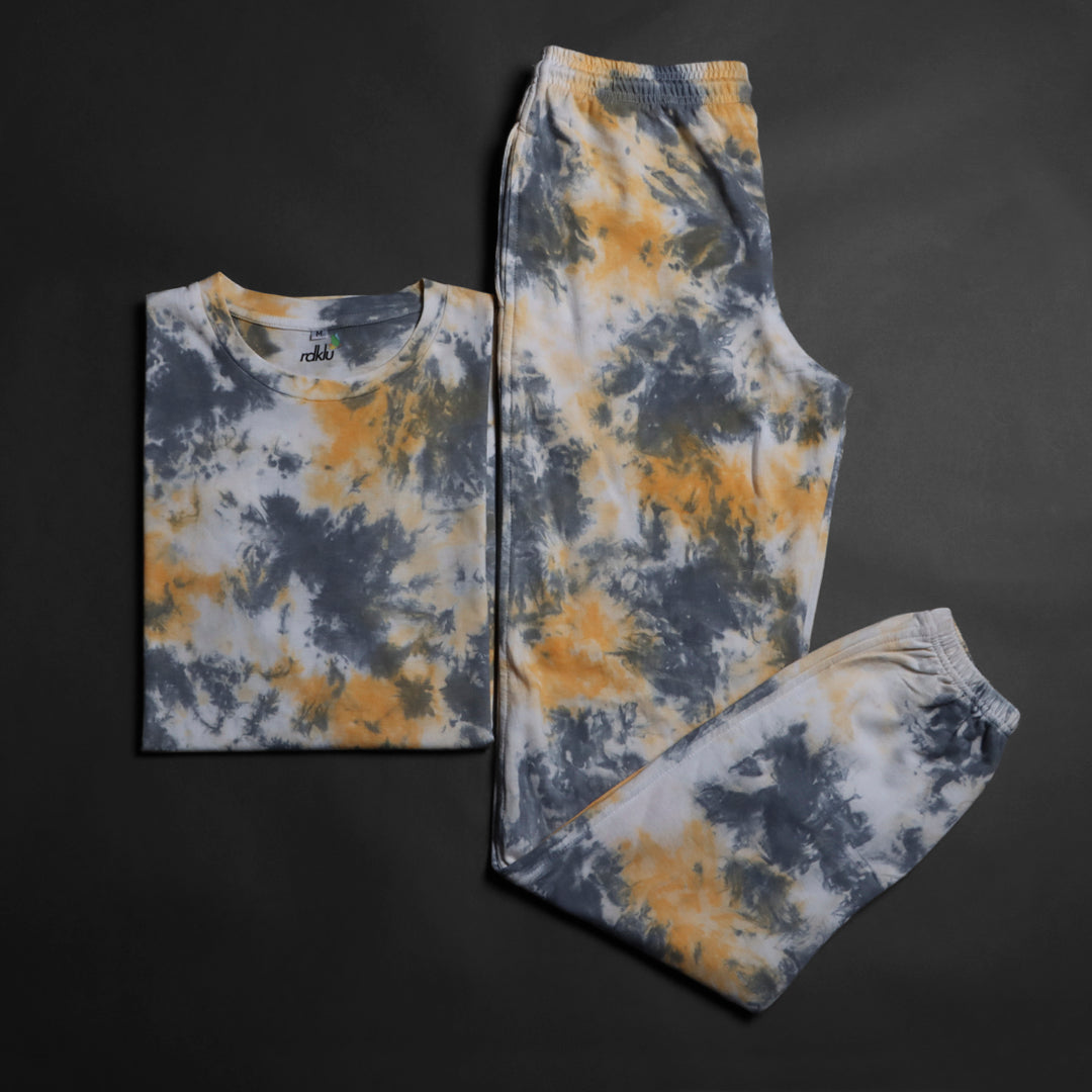 Men Tie And Dyed - Men's  Tie & Dye Co-Ord Tee Jogger Set#4