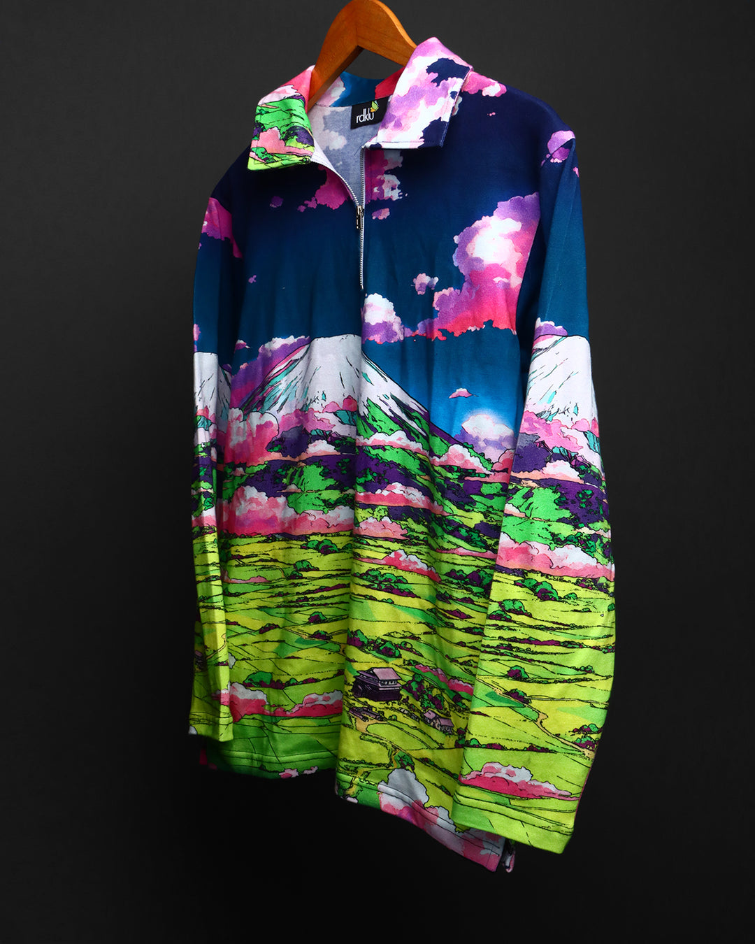 Fuji * Cotton Printed Full Sleeve Polo Tee#35