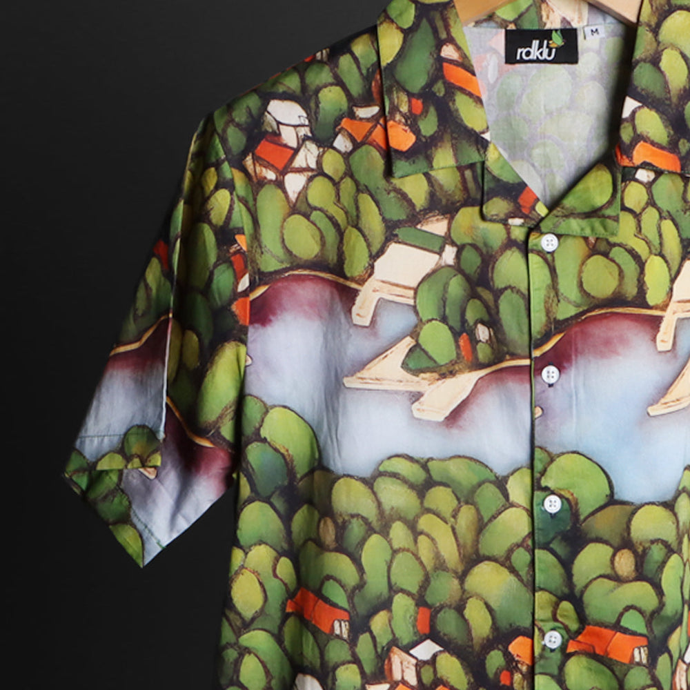 Prints - RDKLU * Liminal Cuban Collar Shirt For Men#627