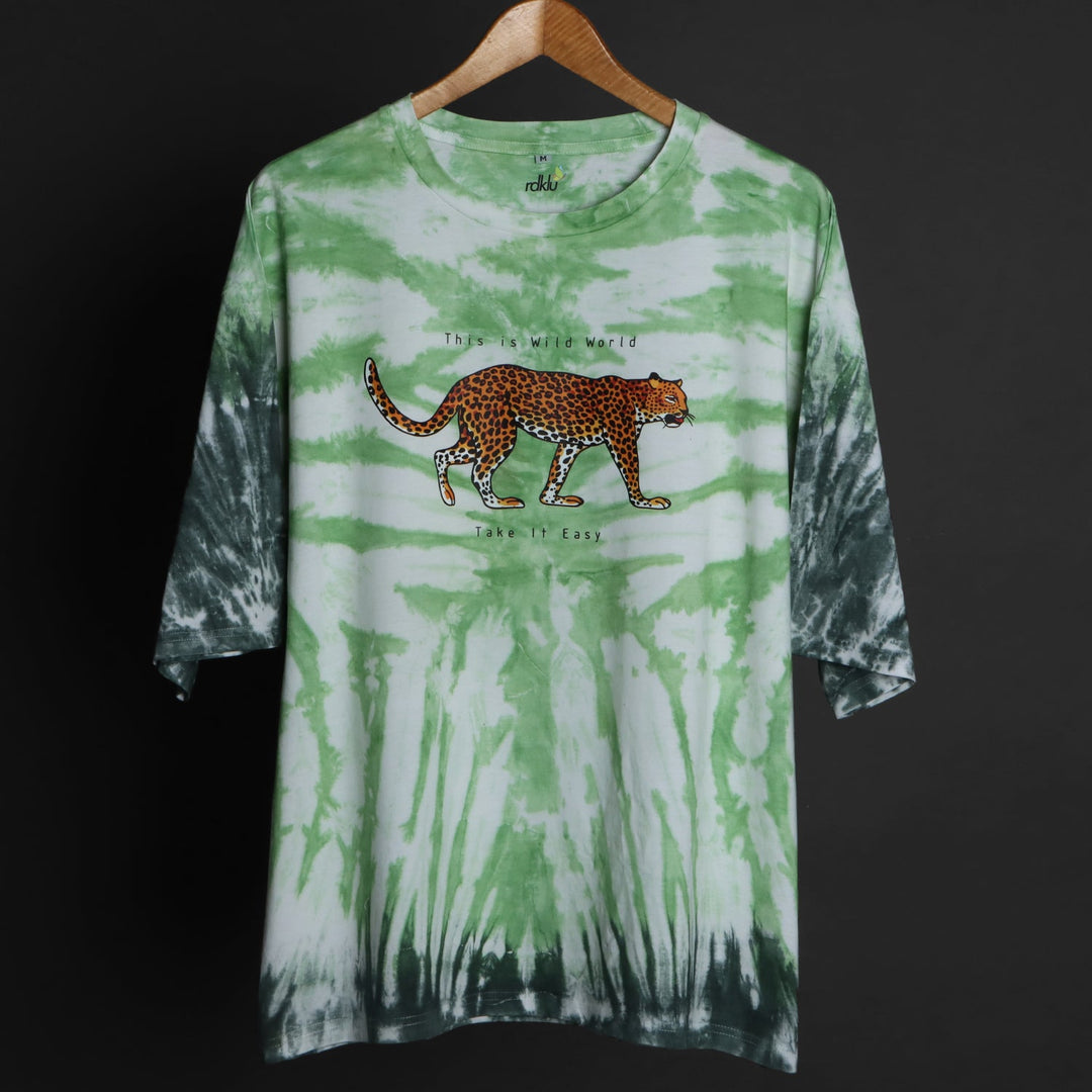 Printed Oversized Tee - MEN'S TIE-DYE PRINTED OVER SIZE TEE#32