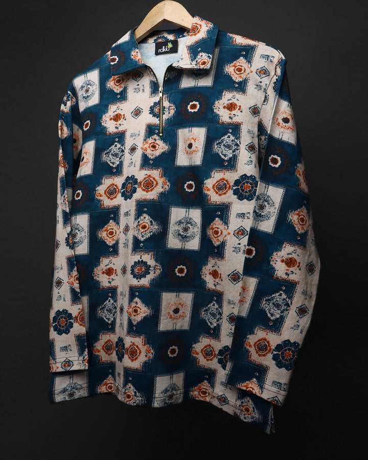 Cotton Printed Full Sleeve Polo Tee#33