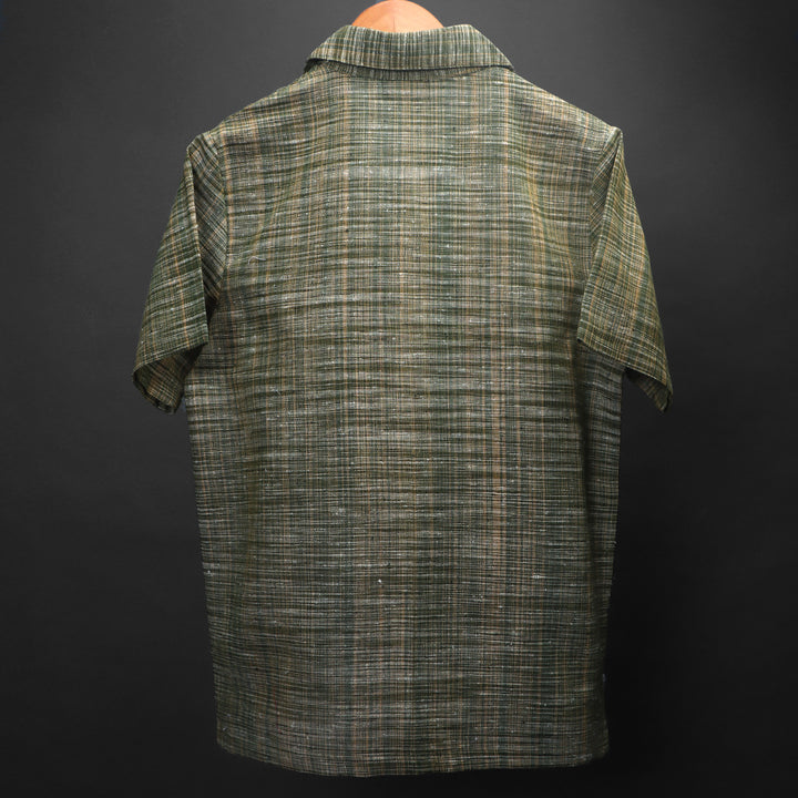 Forest Weave* Khadi Cuban Collar shirt #14