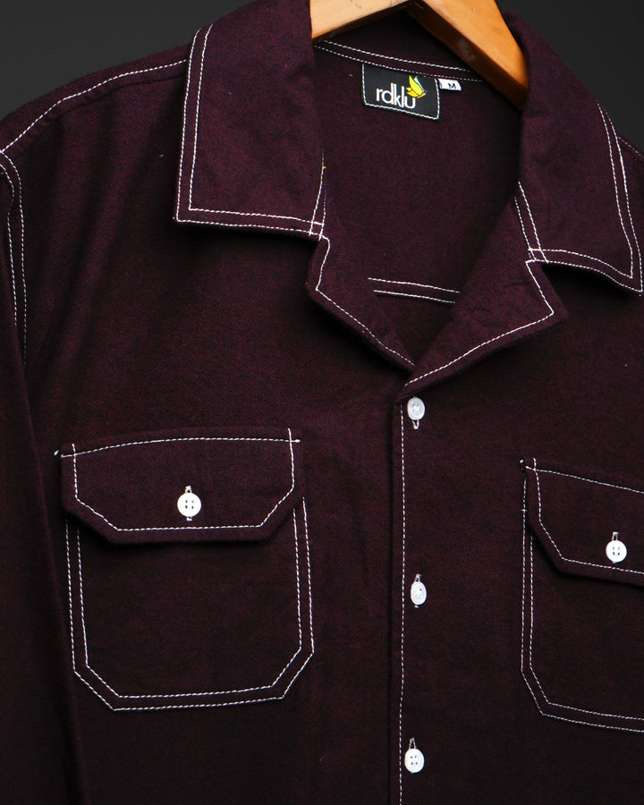 Bordeaux * Shirt Contrast-Stitch  #172