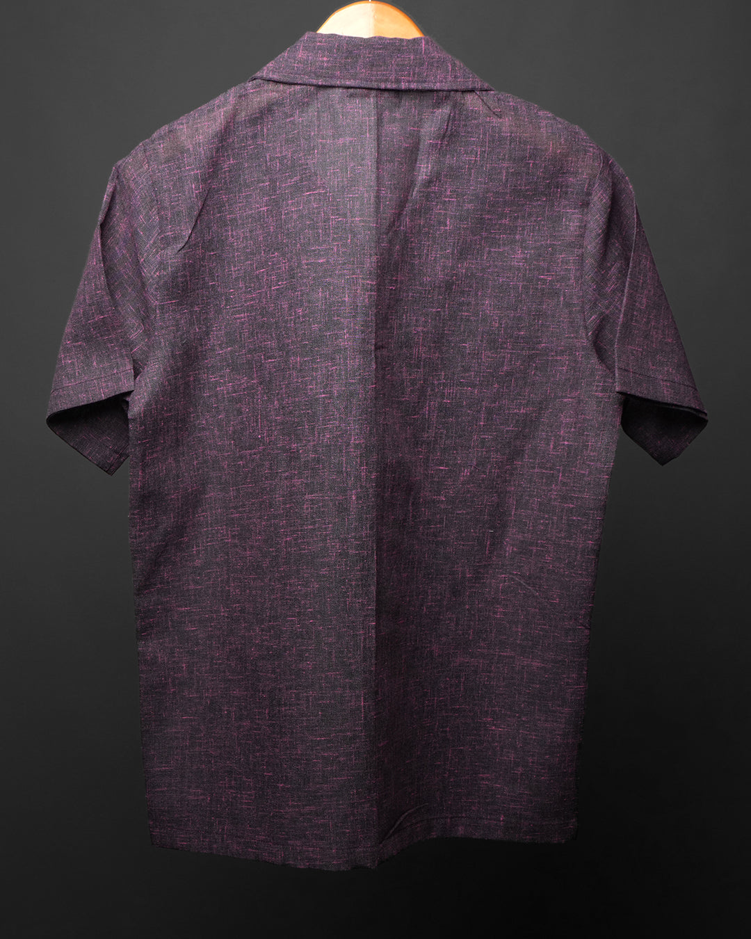 Plum*Textured Cotton Cuban Collar shirt #49