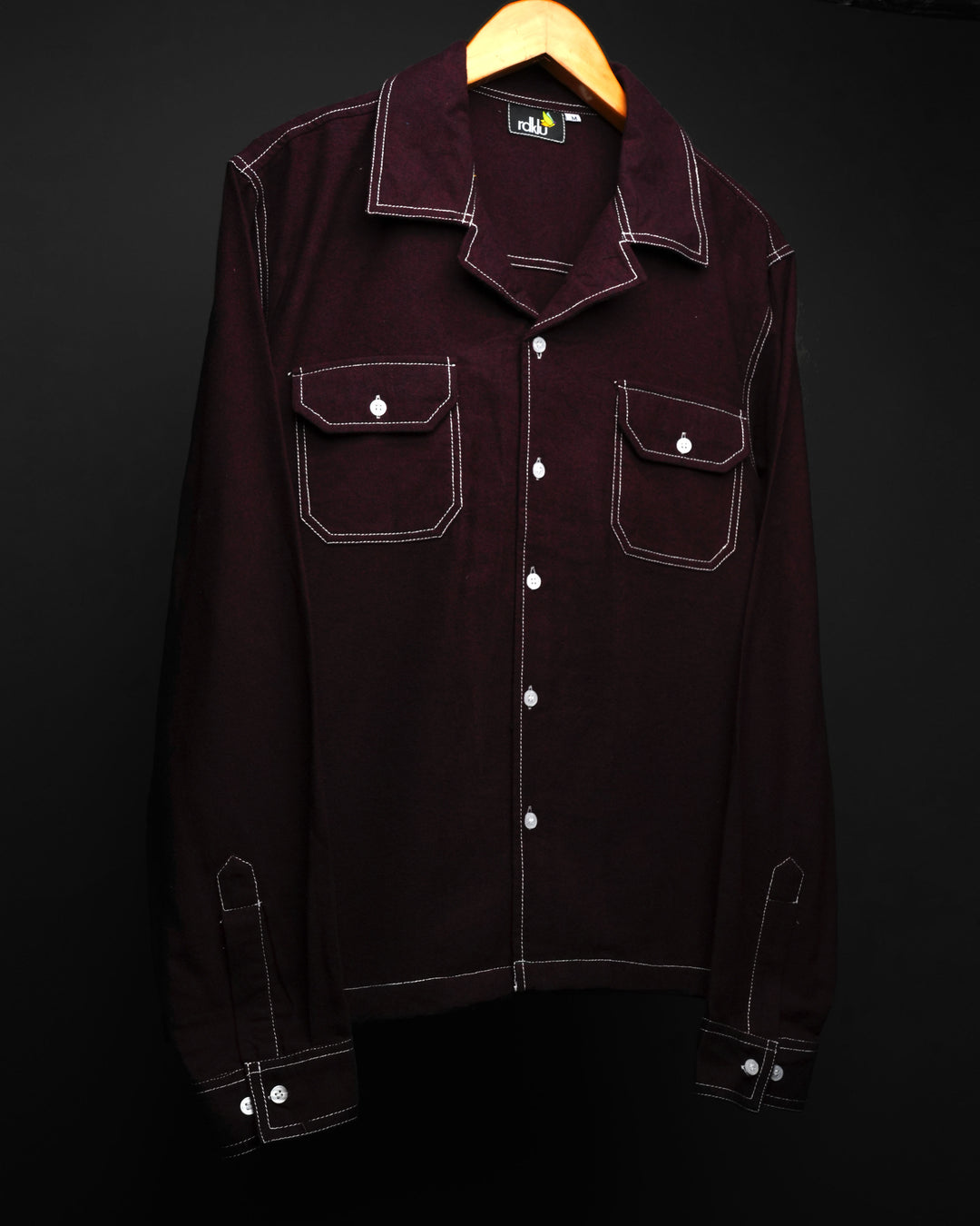 Bordeaux * Shirt Contrast-Stitch  #172
