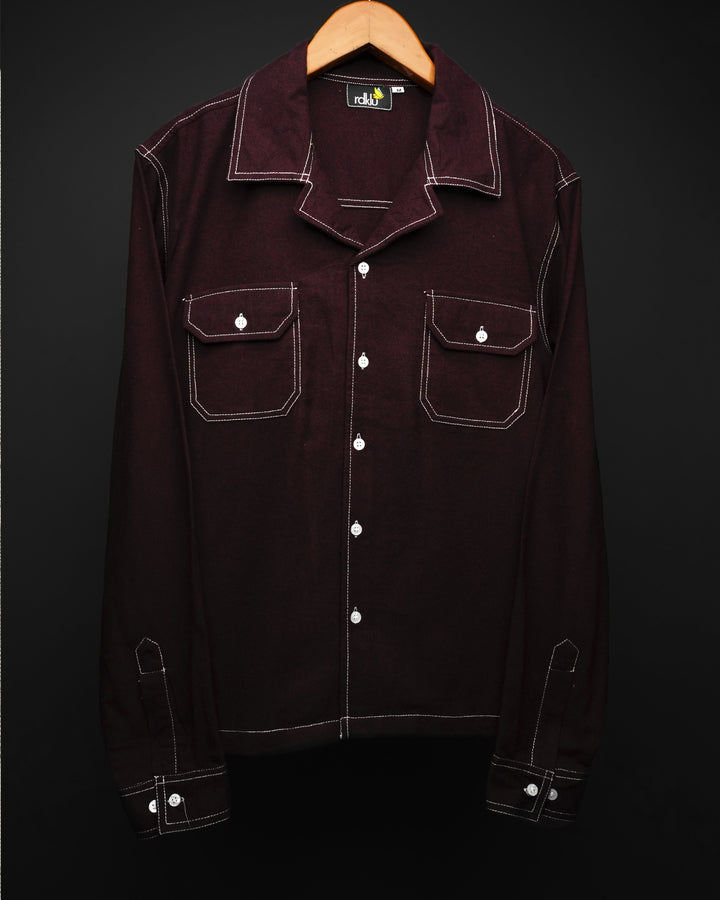 Bordeaux * Shirt Contrast-Stitch  #172