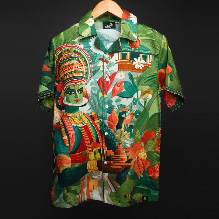PACHA * Printed Cuban Collar Shirt #148