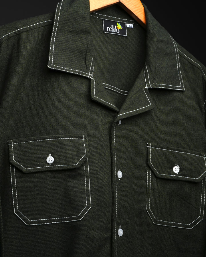 Verdure * Contrast-Stitch Shirt #173