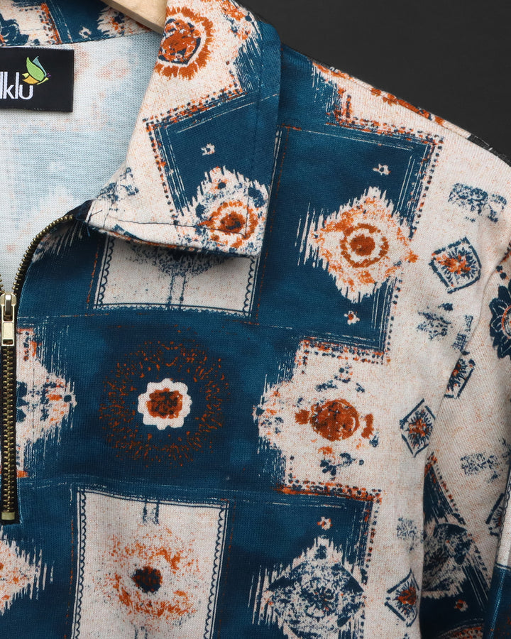 Cotton Printed Full Sleeve Polo Tee#33