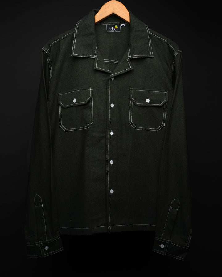 Verdure * Contrast-Stitch Shirt #173