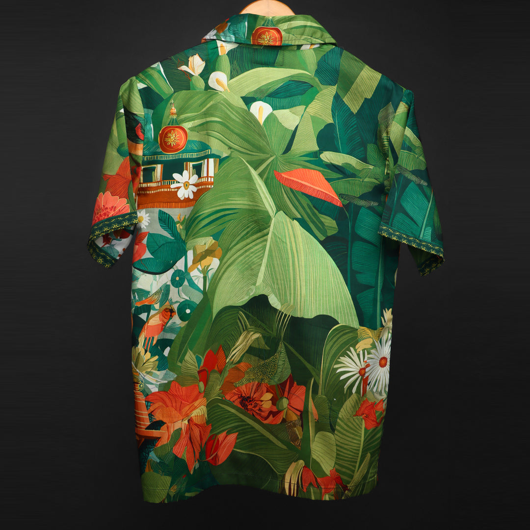 PACHA * Printed Cuban Collar Shirt #148