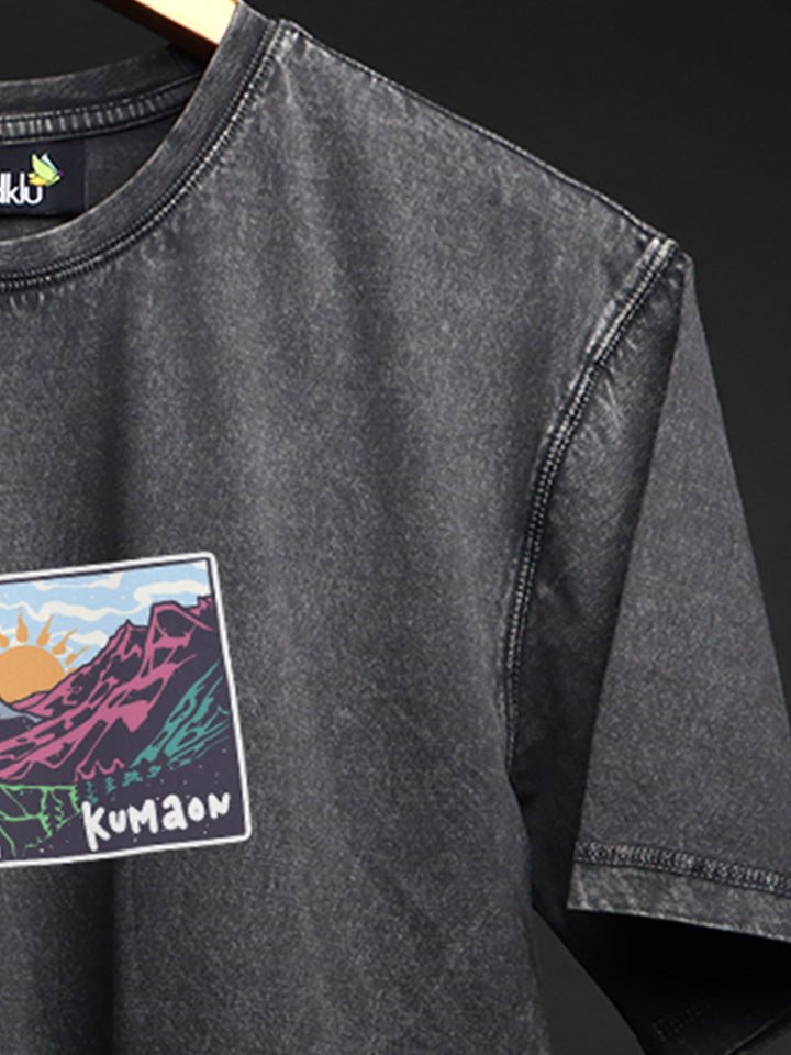 Kumaon - PRINTED STONE WASH * HEAVY GSM OVERSIZED TEE #30