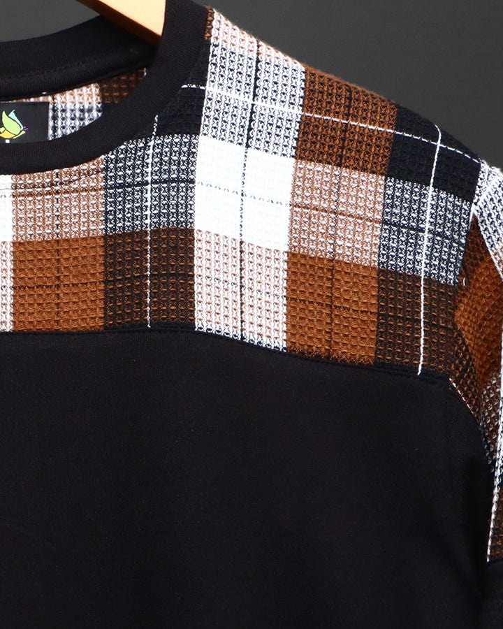 Check Panel T-Shirt Tee#38