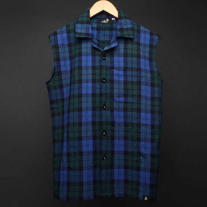 sleevless flannel shirts #146
