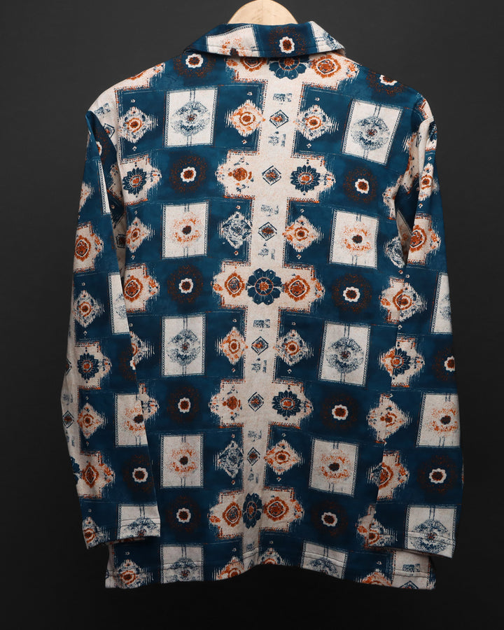 Cotton Printed Full Sleeve Polo Tee#33