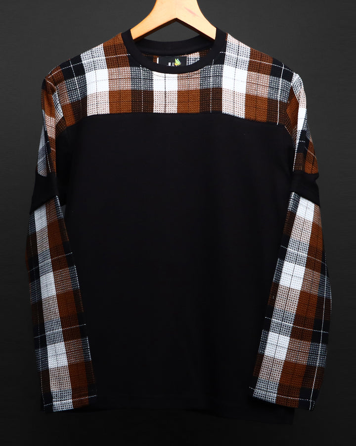 Check Panel T-Shirt Tee#38