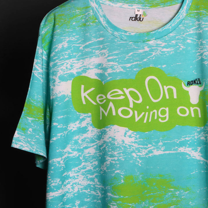 Cotton Printed Tees - Keep On-Moving On -RDKLU-Cotton Printed Tee#14