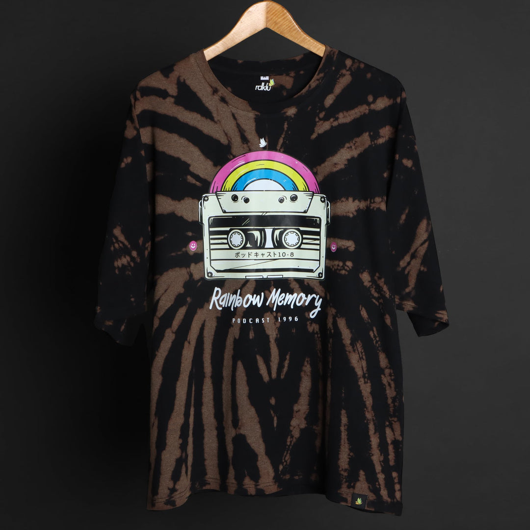 Printed Oversized Tee - MEN'S TIE DYE PRINTED OVER SIZE TEE#33