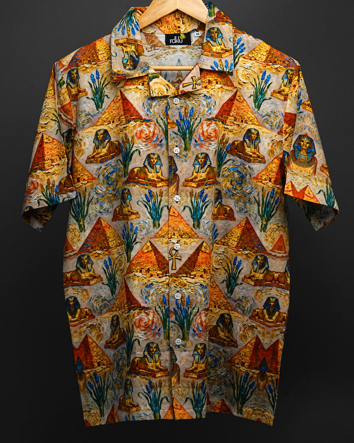Thebes  - Cuban Collar Shirt #183