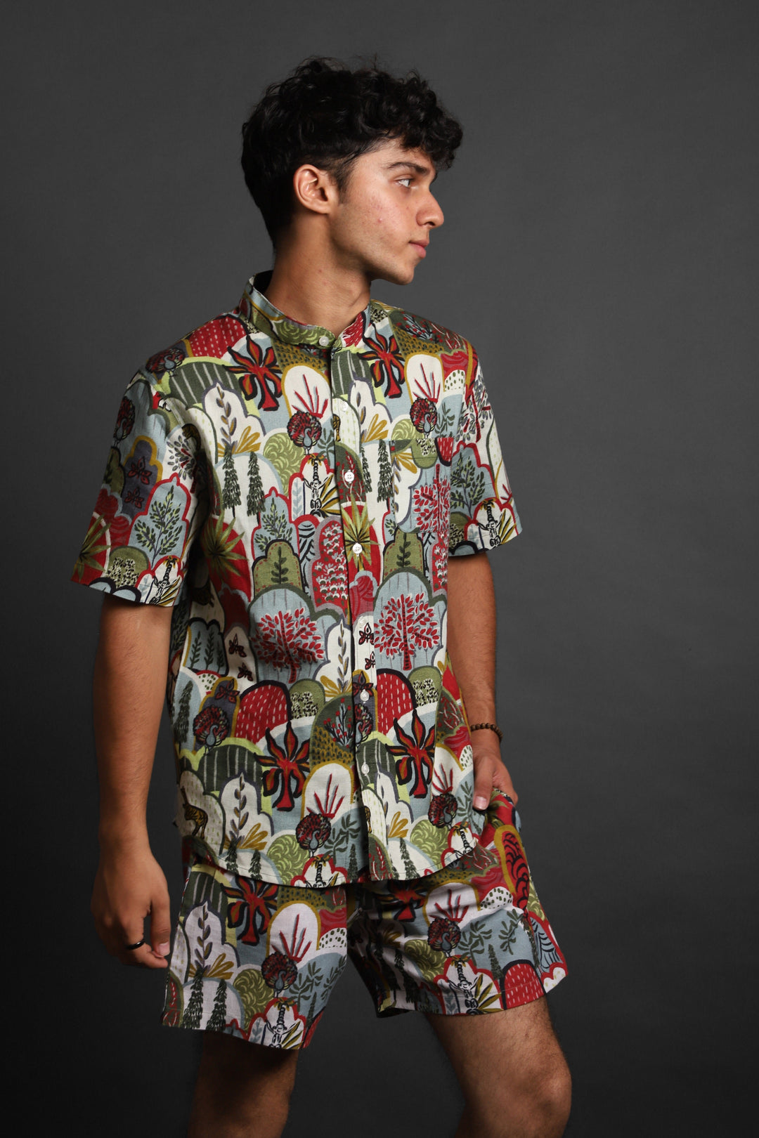 Printed Co-Ord Set - RDKLU-Men's Cotton Printed Co-Ord Set#15