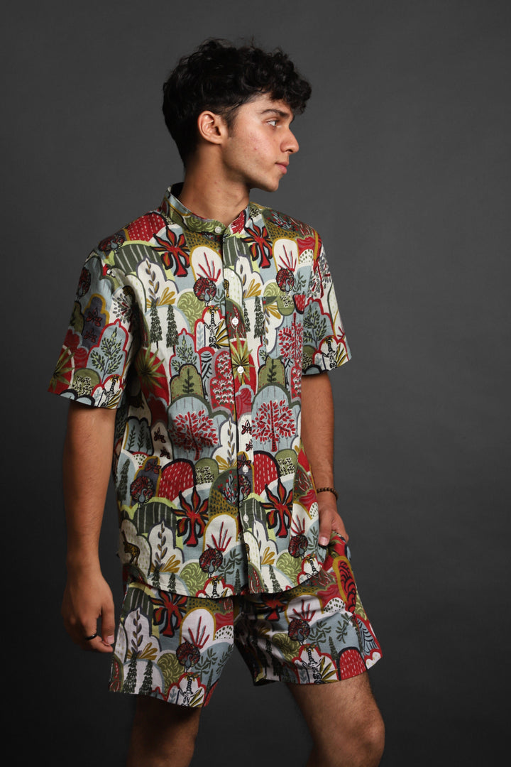 Printed Co-Ord Set - RDKLU-Men's Cotton Printed Co-Ord Set#15