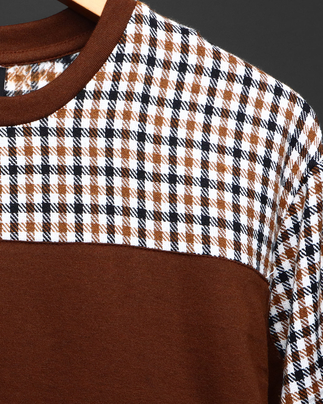 Check Panel T-Shirt Tee#37