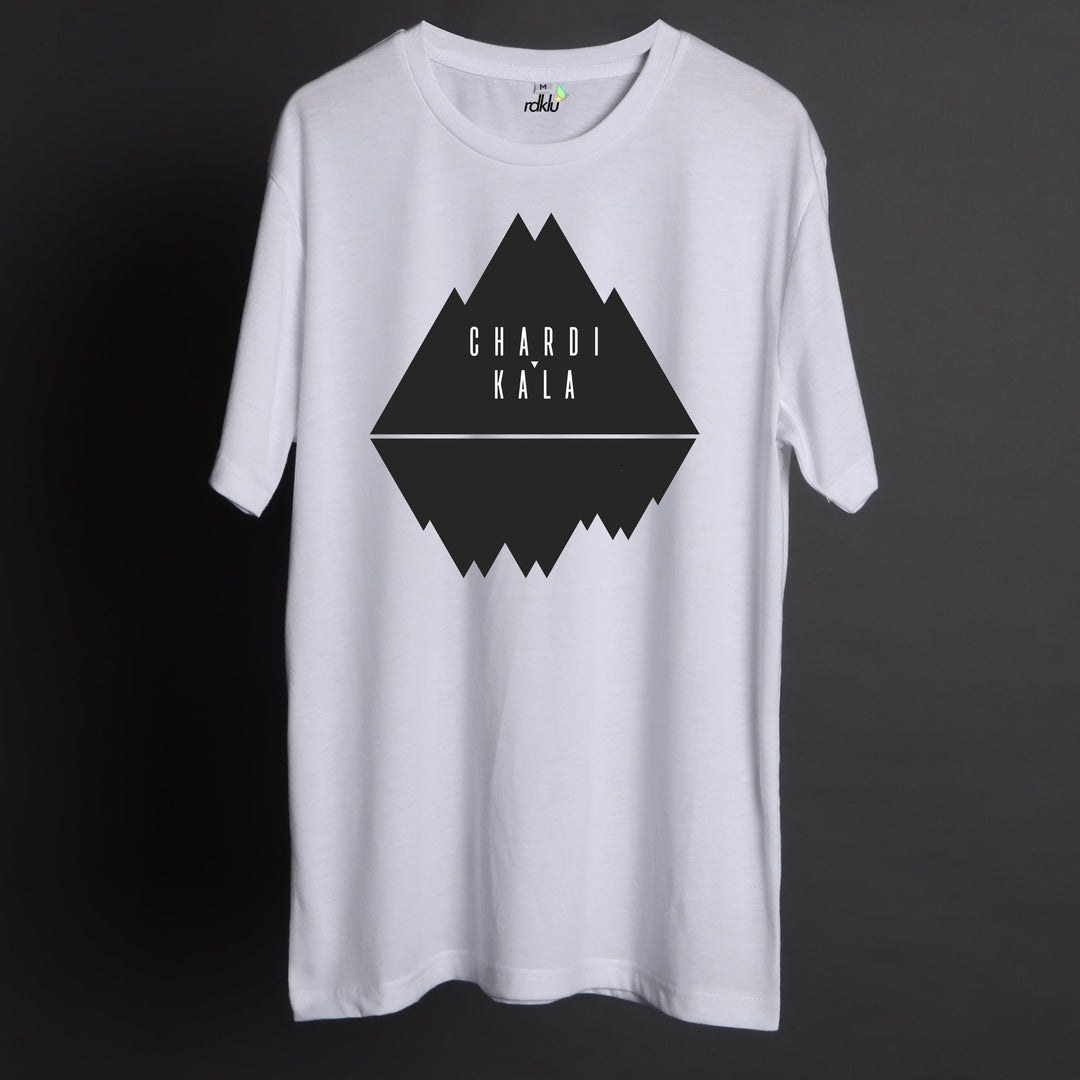 Cotton Printed Tees - Chardi Kala- RDKLCotton TEE#25